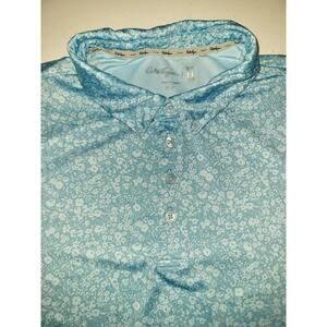 Walter Hagen 11 Majors Golf Polo Men's XLT Tall Blue Floral Geometric Peformance